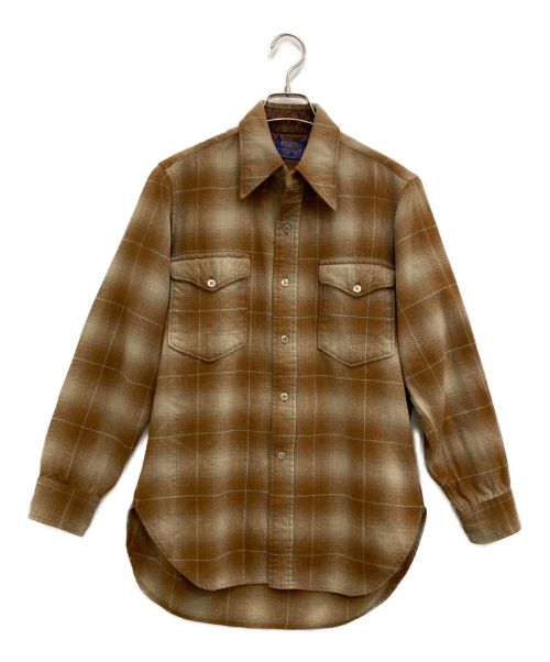 PENDLETON（ペンドルトン）PENDLETON (ペンドルトン) オンブレチェックシャツ ブラウン サイズ:15の古着・服飾アイテム