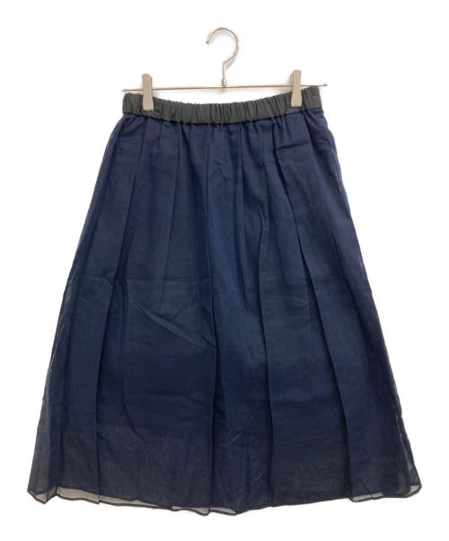 mizuiro-ind（ミズイロインド）mizuiro-ind (ミズイロインド) コットン オーガンジー シアー プリーツ スカート ネイビー サイズ:Fの古着・服飾アイテム