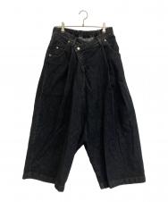 NEON SIGN (ネオンサイン) SARROUEL DENIM SLACKS ブラック サイズ:SIZE 46