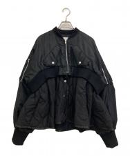 OMMO (オーエムエムオー) PEPLUM QUILTING MA-1 ブラック サイズ:36