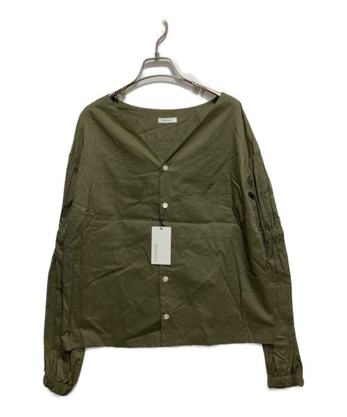 eN ROUTE（アンルート）eN ROUTE (アンルート) ノーカラーシャツ オリーブ サイズ:2 未使用品の古着・服飾アイテム