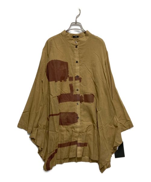MOYURU（モユル）MOYURU (モユル) オーバーサイズシャツ ブラウン サイズ:M-Lの古着・服飾アイテム
