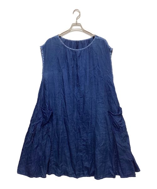KAPITAL（キャピタル）KAPITAL (キャピタル) フレンチクロス リネン ノースリーブ RINGO ワンピース インディゴ サイズ:1の古着・服飾アイテム
