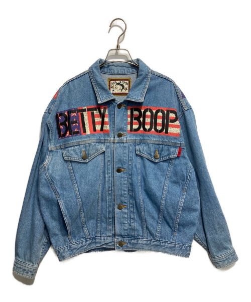 BETTY BOOP（ベティー・ブープ）BETTY BOOP (ベティー・ブープ) プリントデニムジャケット インディゴ サイズ:Mの古着・服飾アイテム