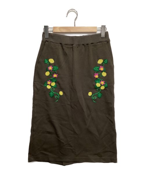 MUVEIL（ミュベール）MUVEIL (ミュベール) 刺繍スカート ブラウン サイズ:38 未使用品の古着・服飾アイテム