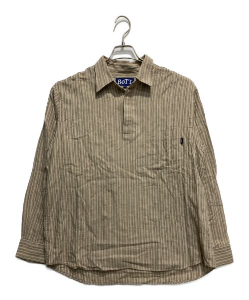 BoTT（ボット）BoTT (ボット) Stripe Pullover Shirt ベージュ サイズ:Lの古着・服飾アイテム