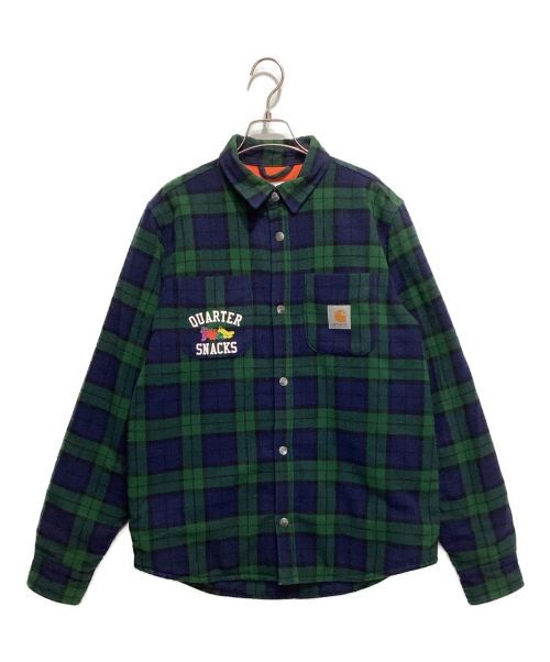 CarHartt（カーハート）CarHartt (カーハート) Quartersnacks (クォータースナックス) Shirt Jacket ネイビー×グリーン サイズ:Sの古着・服飾アイテム