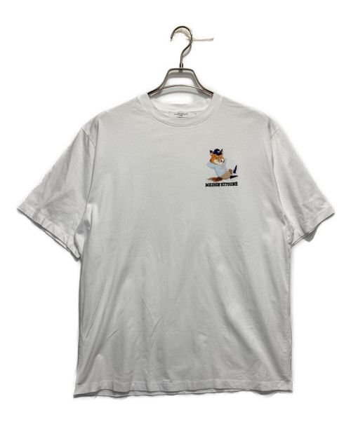maison kitsune（メゾンキツネ）maison kitsune (メゾンキツネ) SMALL DRESSED FOX PRINT EASY T-shirt ホワイト サイズ:Mの古着・服飾アイテム