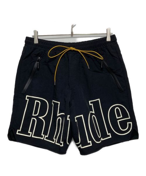 RHUDE（ルード）RHUDE (ルード) ロゴハーフパンツ ブラック サイズ:Lの古着・服飾アイテム
