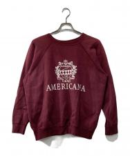 Americana (アメリカーナ) 裏起毛プリントスウェット ブラウン サイズ:ー