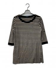 BURBERRY LONDON (バーバリーロンドン) ボーダーカットソー ブラック×ベージュ サイズ:2