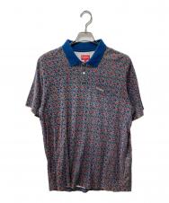 Supreme (シュプリーム) 総柄ポロシャツ ネイビー サイズ:L