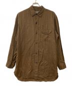 Yohji Yamamoto pour hommeヨウジヤマモト プールオム）の古着「製品染め3枚襟シャツ」｜ブラウン