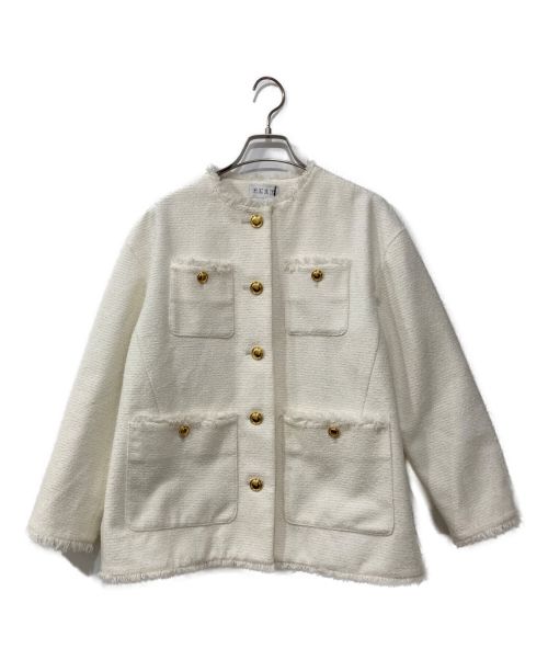 PLST（プラステ）PLST (プラステ) ツイードジャケット ホワイト サイズ:S 未使用品の古着・服飾アイテム