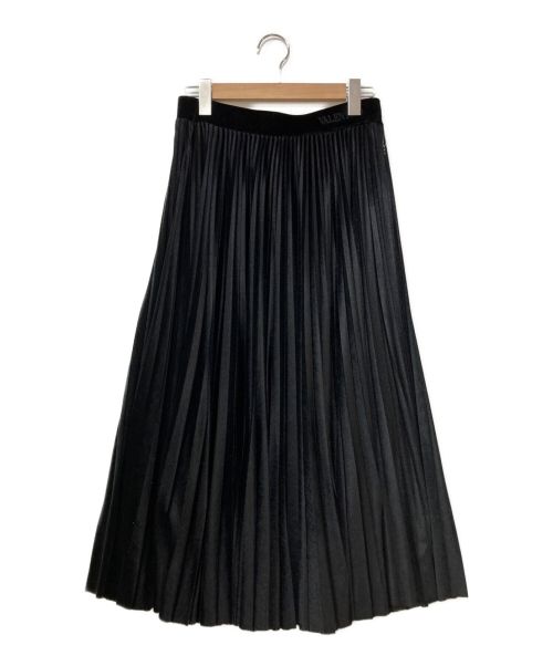 VALENTINO（ヴァレンティノ）VALENTINO (ヴァレンティノ) Velvet Pleated Skirt ブラック サイズ:Mの古着・服飾アイテム