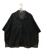 FRAMeWORKフレームワーク）の古着「カットワーク刺繍半袖シャツ」｜ブラック