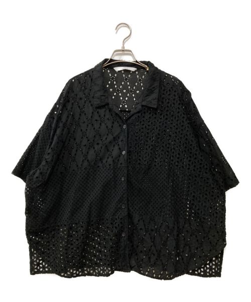 FRAMeWORK（フレームワーク）FRAMeWORK (フレームワーク) カットワーク刺繍半袖シャツ ブラック サイズ:-の古着・服飾アイテム