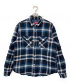 SUPREMEシュプリーム）の古着「17AW Quilted Arc Logo Flannel Shirt」｜スカイブルー