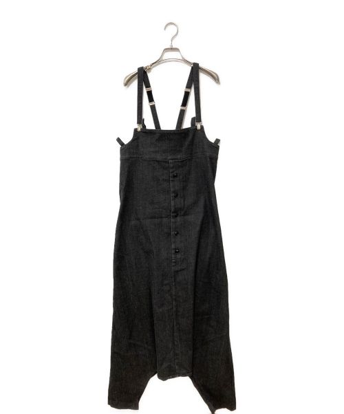 Y's（ワイズ）Y's (ワイズ) サルエルデニムオーバーオール ブラック サイズ:4の古着・服飾アイテム