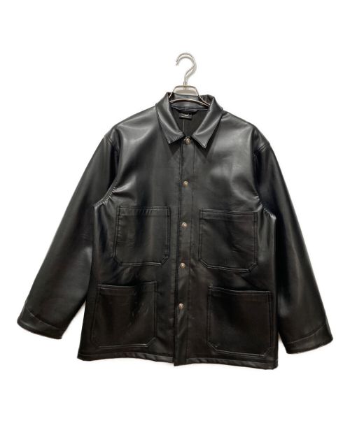 orSlow（オアスロウ）orSlow (オアスロウ) フェイクレザーCOVER ALL ブラック サイズ:Lの古着・服飾アイテム