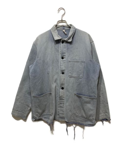 ﾌﾚﾝﾁﾜｰｸ（フレンチワーク）ﾌﾚﾝﾁﾜｰｸ (フレンチワーク) モールスキンユーロワークジャケット ブルー サイズ:-の古着・服飾アイテム