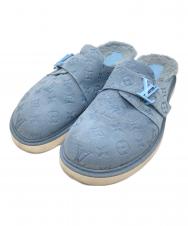 LOUIS VUITTON (ルイ ヴィトン) ボアミュールサンダル ブルー サイズ:SIZE 9