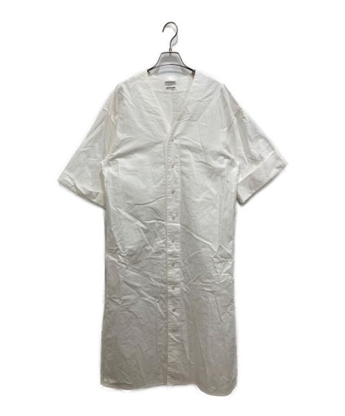 POSTELEGANT（ポステレガント）POSTELEGANT (ポステレガント) ベースボールシャツワンピース ホワイト サイズ:Sの古着・服飾アイテム