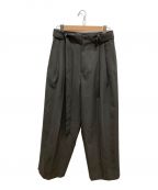 steinシュタイン）の古着「BELTED WIDE STRAIGHT TROUSERS」｜グレー