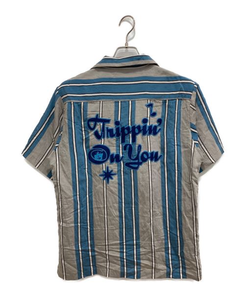 hysterics（ヒステリックス）hysterics (ヒステリックス) TRIPPIN' ON YOU刺繍 S/Sオープンカラーシャツ ブルー サイズ:Sの古着・服飾アイテム