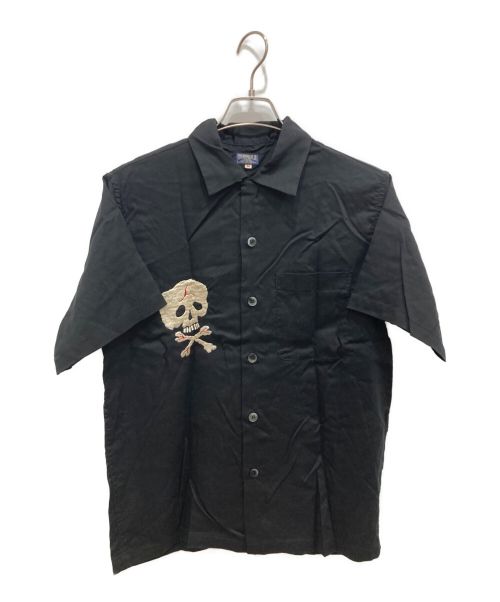 東洋エンタープライズ（トウヨウエンタープライズ）東洋エンタープライズ (トウヨウエンタープライズ) スカル刺繍オープンカラーシャツ ブラック サイズ:Mの古着・服飾アイテム
