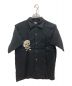 東洋エンタープライズ（トウヨウエンタープライズ）の古着「スカル刺繍オープンカラーシャツ」｜ブラック