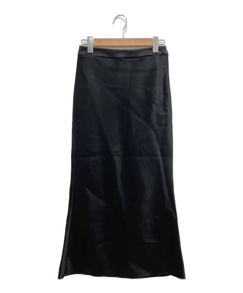 CINOH（チノ）CINOH (チノ) サテンロングスカート ブラック サイズ:Sの古着・服飾アイテム
