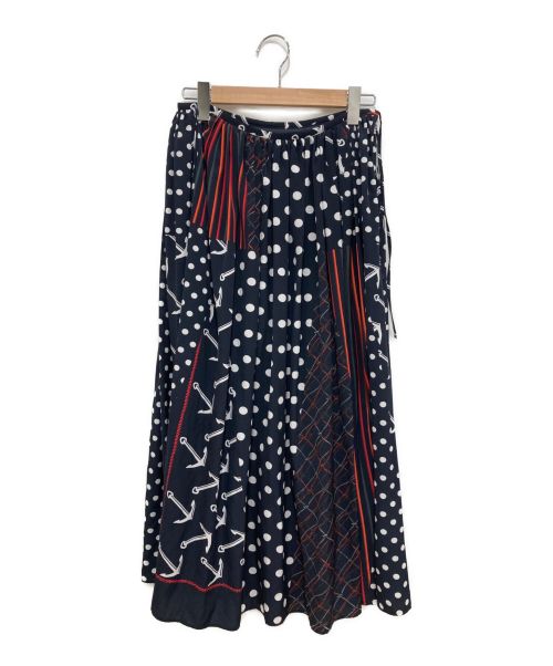 BEARDSLEY（ビアズリー）BEARDSLEY (ビアズリー) マルチパターンスカート ネイビー サイズ:Freeの古着・服飾アイテム