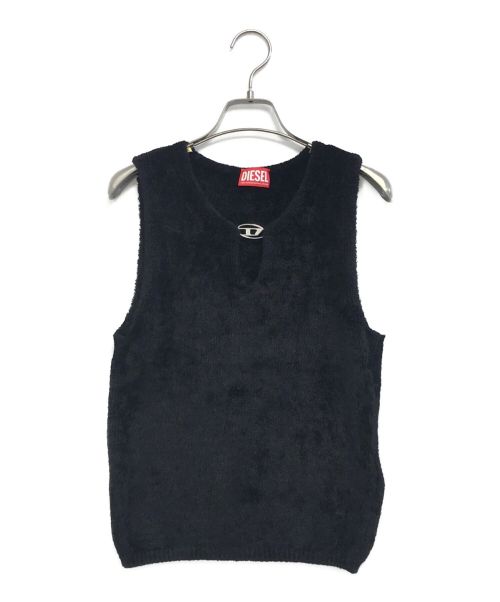 DIESEL（ディーゼル）DIESEL (ディーゼル) ノースリーブパイルトップス ブラック サイズ:Mの古着・服飾アイテム