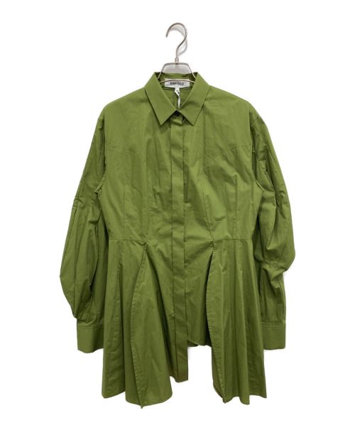 ENFOLD（エンフォルド）ENFOLD (エンフォルド) ブロードデフォルメカーブシャツ 黄緑 サイズ:38 未使用品の古着・服飾アイテム
