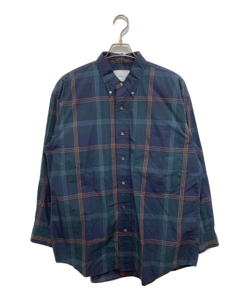 nuterm（ニュータム）nuterm (ニュータム) The Earl B.D. Shirt グリーン×ネイビー サイズ:Mの古着・服飾アイテム