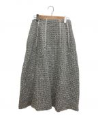 LE CIEL BLEUルシェルブルー）の古着「Fancy Tweed Slashed Waist Skirt」｜グレー