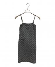 FENDI (フェンディ) ズッカ柄キャミソールワンピース グレー サイズ:40