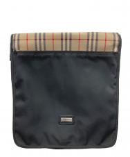 BURBERRY LONDON (バーバリーロンドン) ノヴァチェックショルダーバッグ ブラック×ベージュ