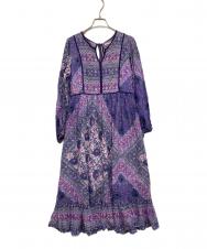 ne quittez pas (ヌキテパ) ETHNIC PRINT FRILLED DRESS パープル サイズ:記載なし