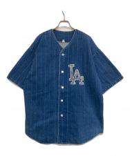 USED (USED) 90’sデニムベースボールシャツ インディゴ サイズ:XL