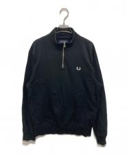 FRED PERRY (フレッドペリー) ハーフジップスウェット ブラック サイズ:L