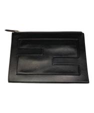 FENDI (フェンディ) バゲット/エンボスロゴクラッチバッグ ブラック