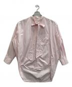 BALENCIAGAバレンシアガ）の古着「バックロゴ ボウタイストライプシャツ」｜ピンク