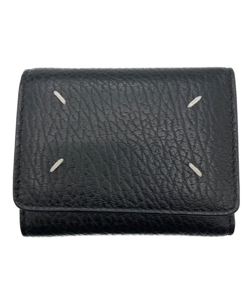 Maison Margiela（メゾンマルジェラ）Maison Margiela (メゾンマルジェラ) Zip Compact tri fold wallet ブラックの古着・服飾アイテム