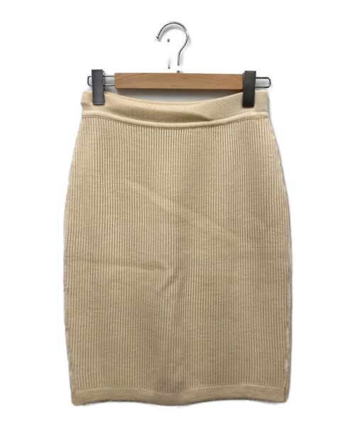 CHANEL（シャネル）CHANEL (シャネル) クローバーボタンリブニットスカート アイボリー サイズ:40の古着・服飾アイテム