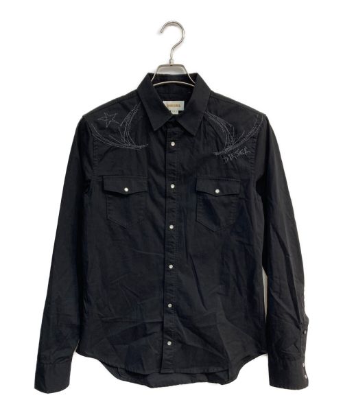 DIESEL（ディーゼル）DIESEL (ディーゼル) 長袖シャツ　バック刺繍　ウエスタンシャツ ブラック サイズ:Lの古着・服飾アイテム