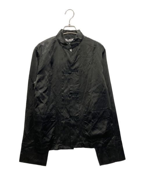 BLACK COMME des GARCONS（ブラック コムデギャルソン）BLACK COMME des GARCONS (ブラック コムデギャルソン) チャイナシャツジャケット ブラック サイズ:Lの古着・服飾アイテム