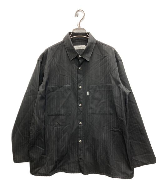 Graphpaper（グラフペーパー）Graphpaper (グラフペーパー) Selvage Wool L/S Box Shirt ブラック サイズ:SIZE 1の古着・服飾アイテム