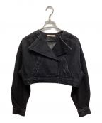 MISTREASSミストレアス）の古着「Oval Form Crop Denim Jacket」｜ブラック